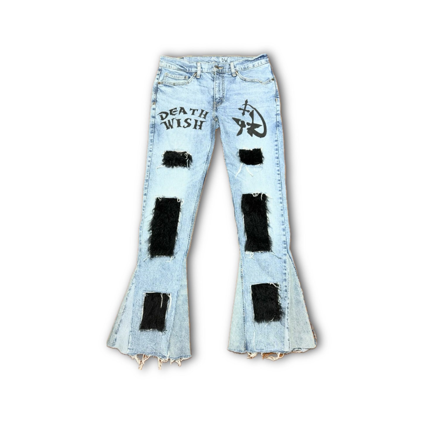 FURRY FLARED DENIM