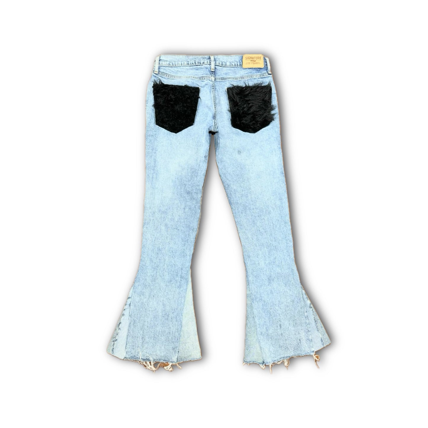 FURRY FLARED DENIM